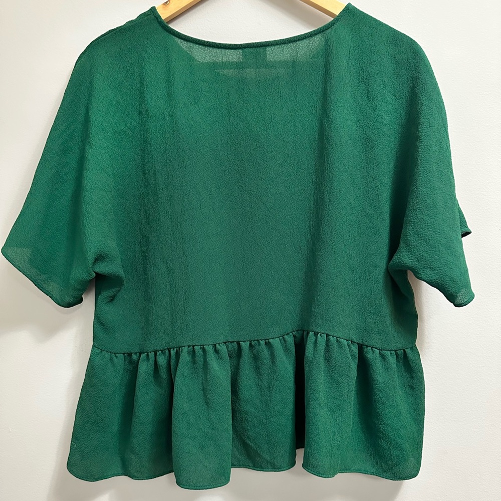 Aritzia Wilfred Emerald Ruffle Blouse - Picture 4 of 4